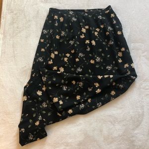 Vintage Cream and Blue Floral Maxi Skirt | Emma James